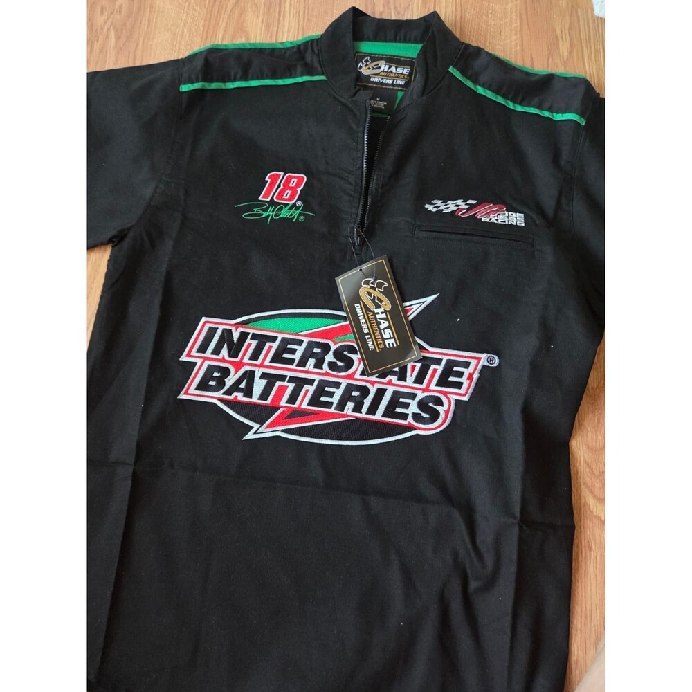 Bobby Labonte Pit Crew Tshirt M 'Interstate Batteries' 1/4 Zip Racing NASCAR NWT